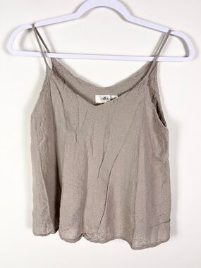 mahina Taupe Spaghetti Strap Textured Camisole Size Small Neutral Capsule Hawaii